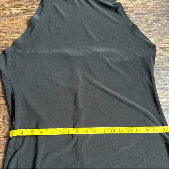 XL Norma Kamali Halter Turtle Side Slit Gown black - Picture 4 of 16